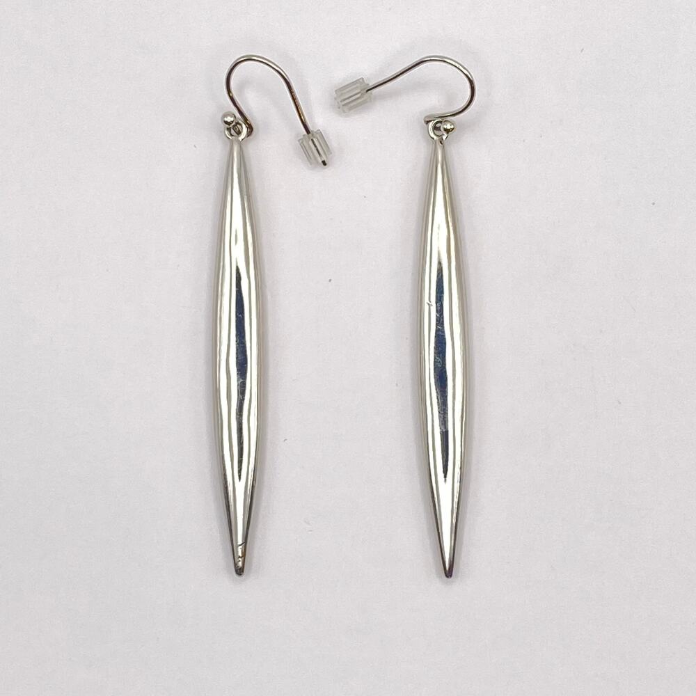 VINCE CAMUTO Long Spire Earrings Silver Tone Dangle Drop NWOT